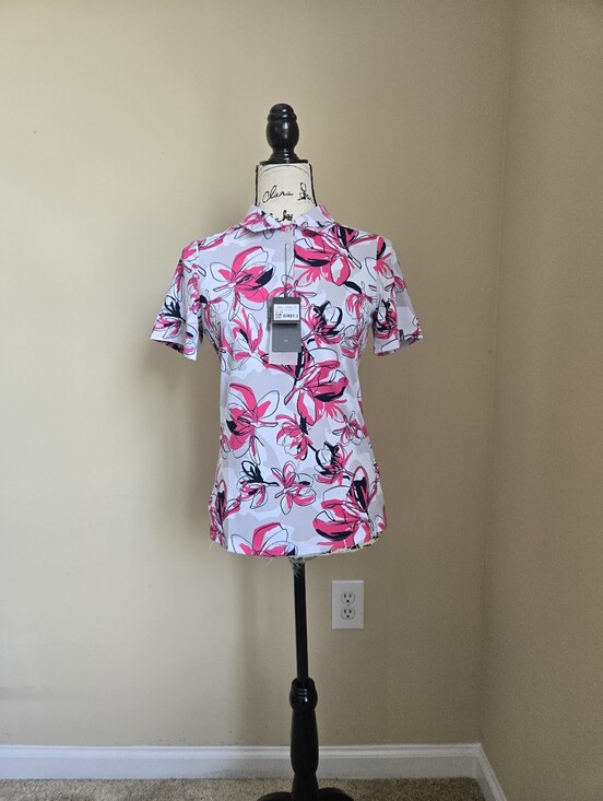 KJUS Tops - Kjus Enya Printed Polo Shirt Womens S Pink Active Golf